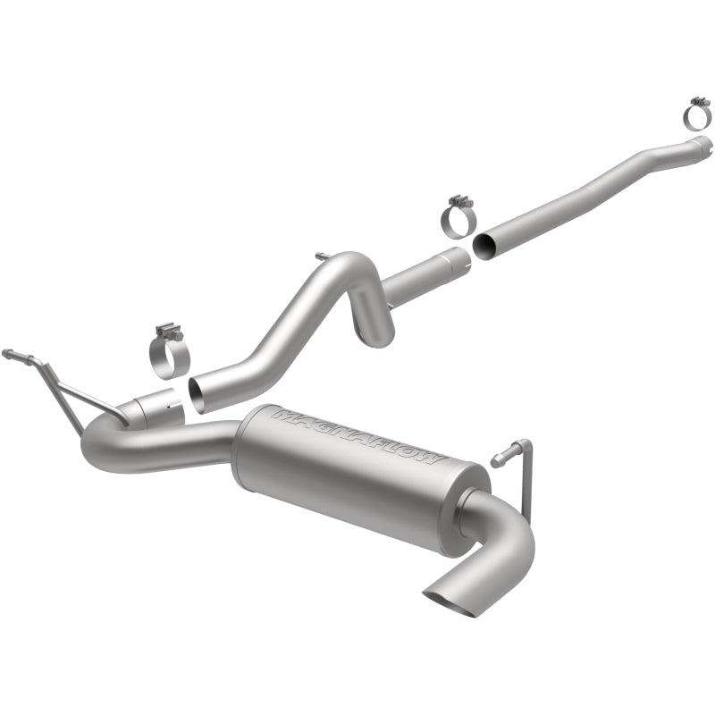 MagnaFlow 12-14 Jeep Wrangler 4dr Single Straight Rear P/S Exit Stainless C/B Performance Exhaust Secondary image