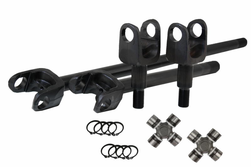 Revolution Gear & Axle 07-18 Wrangler JK Dana 30 Chromoly Discovery Series Front Axle Kit components for offroad performance upgrades.