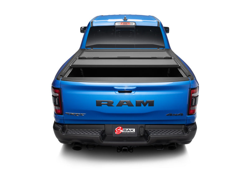 BAK 19-20 Dodge Ram 1500 (New Body Style w/ Ram Box) 5ft 7in Bed BAKFlip MX4 Matte Finish truck bed cover in blue
