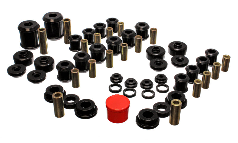 Energy Suspension 95-99 Mitsubishi Eclipse FWD/AWD Black Hyper-flex Master Bushing Set components for offroad performance upgrades.