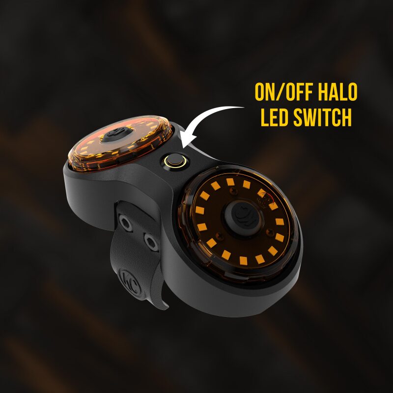 KC HiLiTES Dual Cyclone Dome Light Mount for Roll Cages with halo LED switch.