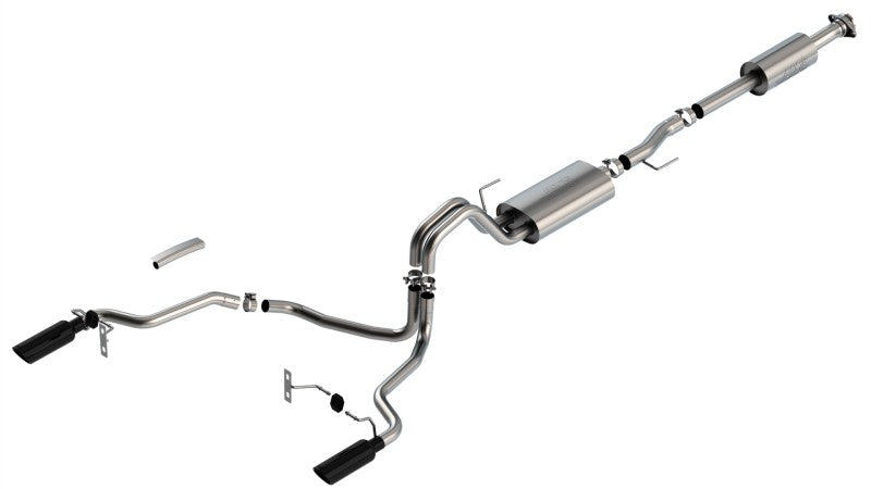 Borla F-150 2021 5.0L 4dr CC SB EC STB Lariat/KR/Pltm/LTD 3/2.25 SRE Cat-Back Touring Black CHR Tips exhaust system