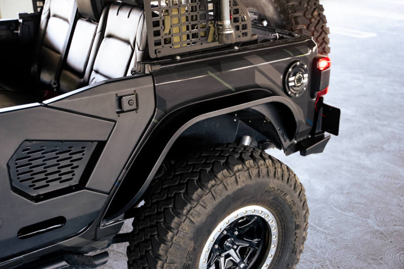 DV8 Offroad 18-23 Jeep Wrangler JL Slim Fender Flares on black Jeep