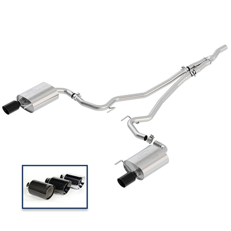 Ford Racing 2018+ Mustang 2.3L EcoBoost Cat-Back Extreme Exhaust System w/ Black Chrome Tips Secondary image