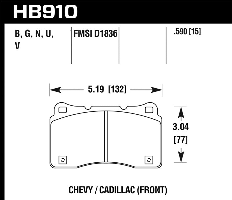 Hawk 15-16 Cadillac XTS / Chevrolet Corvette DTC-70 Front Brake Pads Secondary image