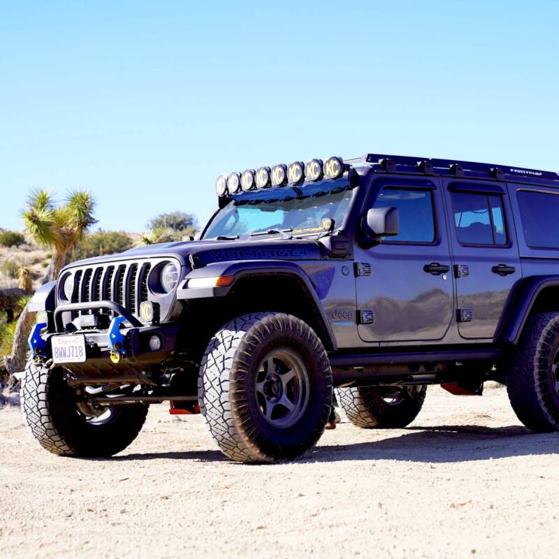 KC HiLiTES 2021+ Jeep Wrangler 4XE 50in Overhead Light Bar Mounting Bracket Set on offroad Jeep