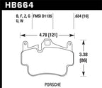 Hawk 05-08 Porsche 911 Carrera Front & Rear / 07-08 Cayman Front Perf Ceramic Street Brake Pads specifications