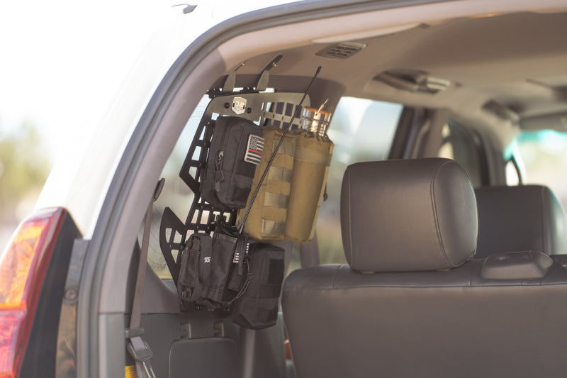 DV8 Offroad 03-09 Lexus GX 470 Rear Window Molle Storage Panels with gear inside vehicle