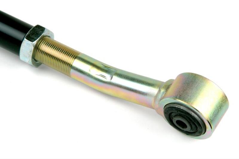 JKS Manufacturing Jeep Wrangler TJ/LJ Adjustable Track Bar 4in+ Lift - Front close-up for offroad performance upgrades.