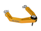 ICON 2024 Toyota Tacoma Billet Upper Control Arm w/ Delta Joint Pro - Gold Anodized for off road parts and performance upgrades.