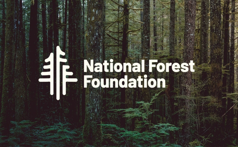 National Forest Foundation logo in forest backdrop.