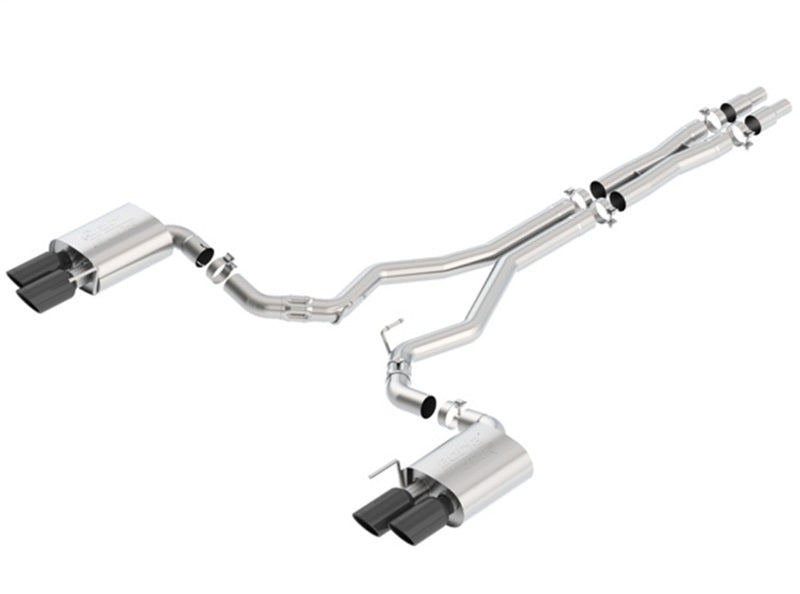 Borla 2018 Ford Mustang GT (A/T / M/T) 3in ATAK Catback Exhaust w/o Valves w/ Black Chrome Tips, exhaust system parts