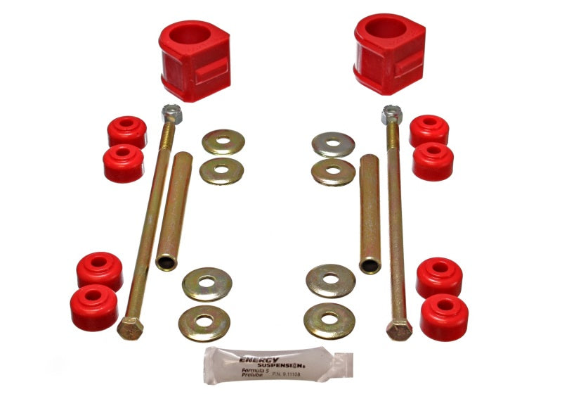 Energy Suspension GM 4 X Front Stab Bar Bushing - Red components for offroad performance upgrades.