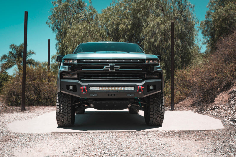 Body Armor 4x4 2019+ Chevy Silverado 1500 Ambush Series Front Bumper (Non-Winch) with offroad accessories