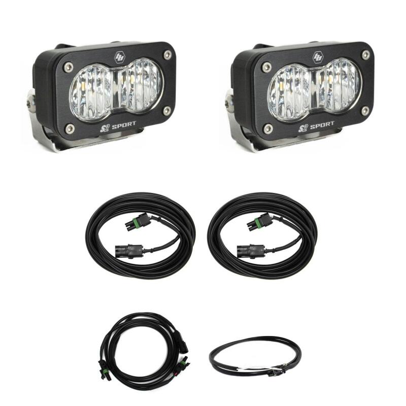 Baja Designs 2023+ Ford F250/F350 Super Duty S2 Sport Dual Reverse Light Kit and wiring harnesses Main image