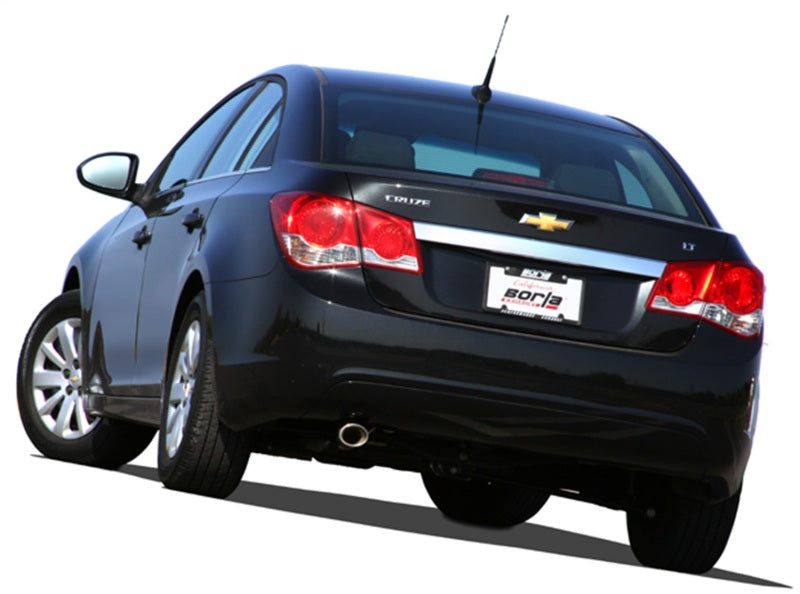Borla 11-15 Chevrolet Cruze Eco/LS/LT/LTZ SS Catback Exhaust on a black Cruze