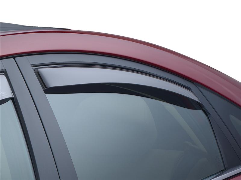 WeatherTech 11+ Mitsubishi Outlander Sport Front and Rear Side Window Deflectors - Dark Smoke installation view