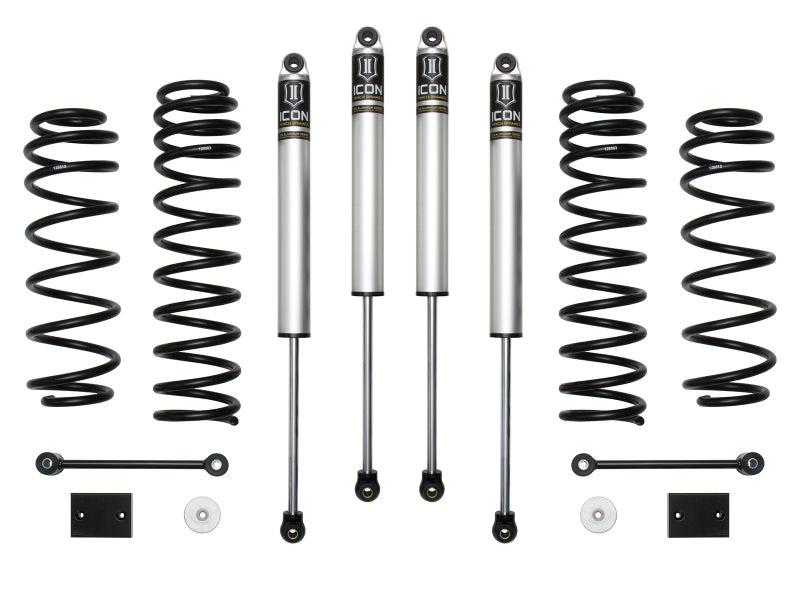ICON 2018+ Jeep Wrangler JL 2.5in Stage 1 Suspension System components with off road parts