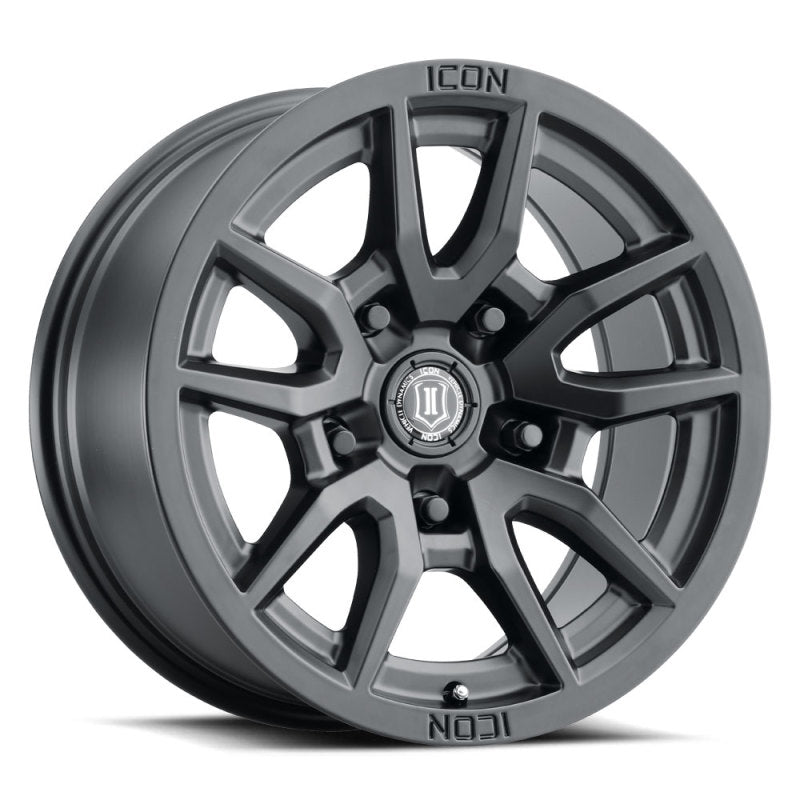 ICON Vector 5 17x8.5 5x150 25mm Offset 5.75in BS 110.1mm Bore Satin Black Wheel for trucks and SUVs