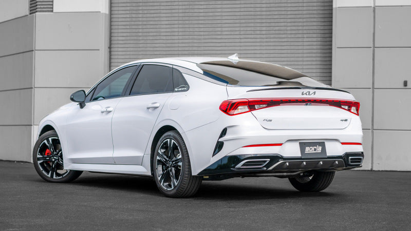 Borla 21-23 Kia K5 LX/ EX 1.6L L4 (T) FWD S-Type Cat-Back Exhaust on white Kia K5 Main image