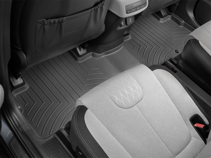 WeatherTech 20+ Hyundai Palisade 2nd Row FloorLiner - Black installed in vehicle interior