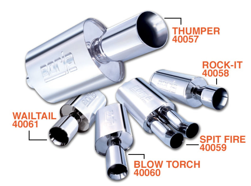 Borla Wailtail Oval 2-1/4in x 5in Side Round Out Boomer Muffler Secondary image