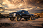 ICON 2017+ Ford F-250/F-350 Super Duty Rear 0-2in 2.0 Series Aluminum Shocks VS IR on truck with offroad wheels.