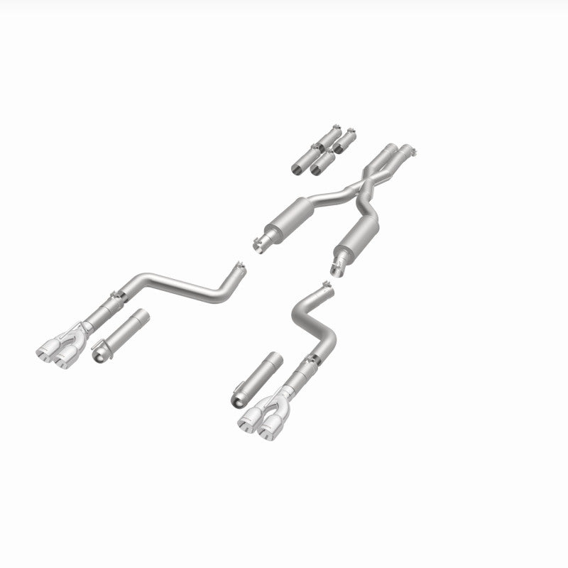 MagnaFlow 2017+ Dodge Challenger 409 SS Polished 3in Quad Tips Cat-Back Exhaust parts layout