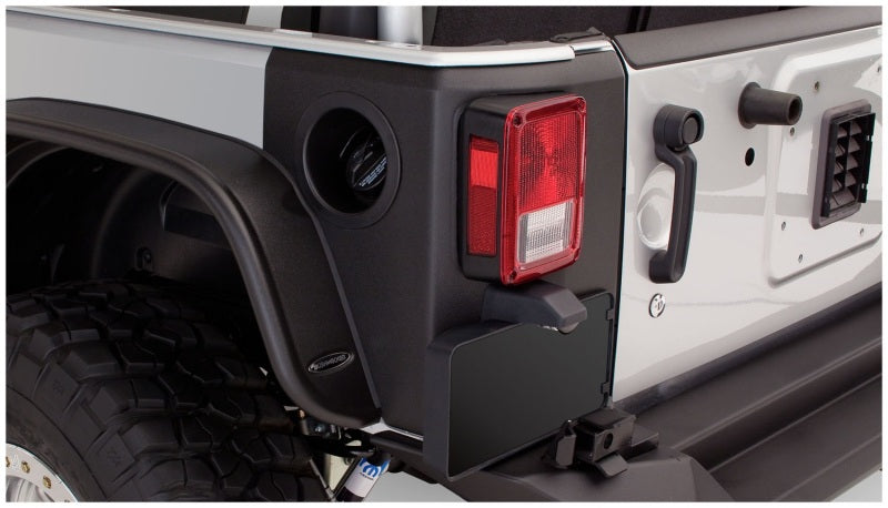 Bushwacker 07-18 Jeep Wrangler Trail Armor Rear Corners - Black for offroad performance upgrades