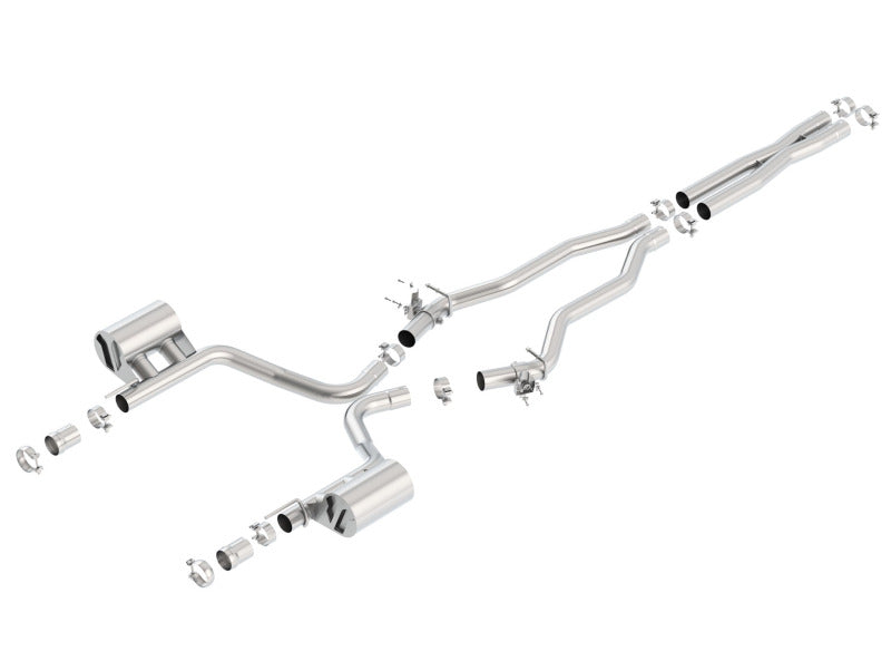 Borla 15-16 Dodge Charger SRT 392 6.4L No Tip Single Split Rear Exit ATAK w/ Valves Exhaust components layout