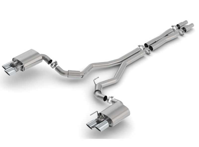 Borla 2018 Ford Mustang GT 5.0L AT/MT 3in S-Type Catback Exhaust w/ Valves system with high-quality stainless steel tips.