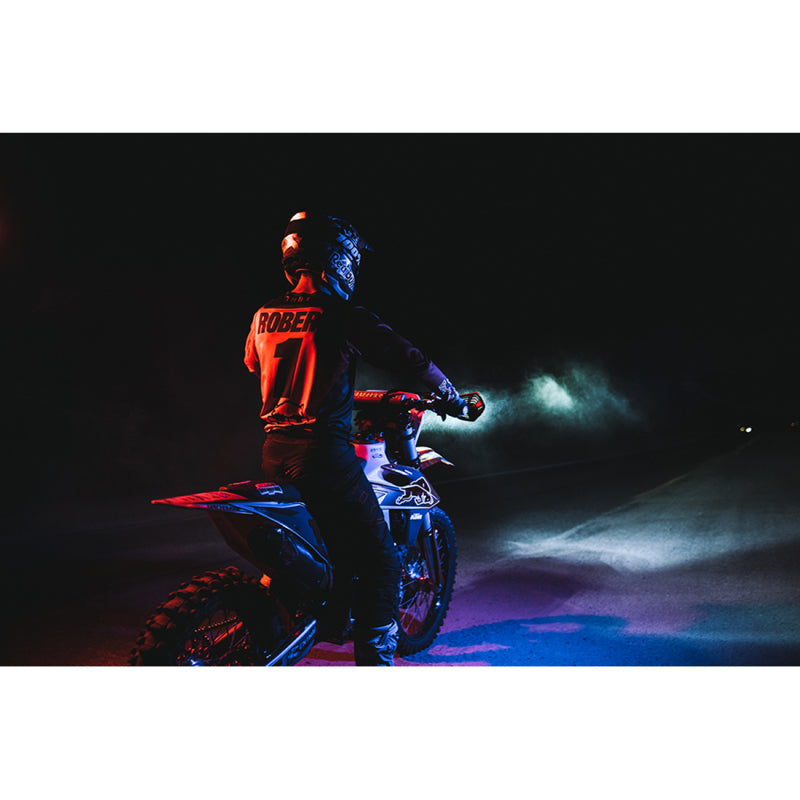 Rigid Industries Adapt XE LED Moto Kit - Black on dirt bike at night