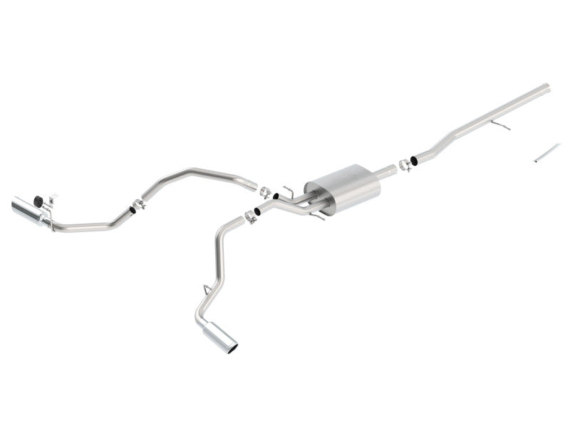 Borla 14 Silv/Sierra C/B Exhaust ATAK 1500 5.3L V8 AT/MT 2&4WD Ext Cab Split Side Exit exhaust system for performance upgrades.