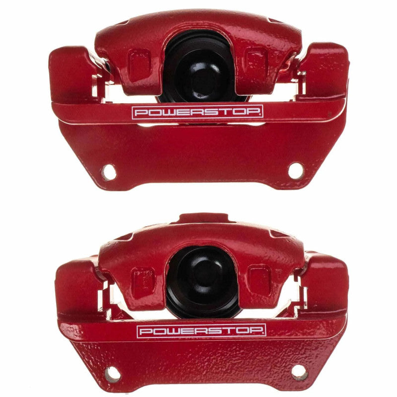 Power Stop 07-18 Jeep Wrangler JK Front Red Caliper Pair w/Bracket Secondary image