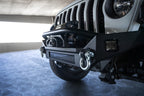 DV8 Offroad 18-23 Jeep Wrangler JL / 20-23 Jeep Gladiator JT FS-7 Mid-Width Winch Front Bumper close-up view