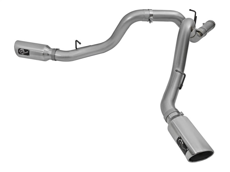 aFe LARGE Bore HD 4in Dual DPF-Back SS Exhaust w/Polished Tip 16-17 GM Diesel Truck V8-6.6L (td) LML Secondary image