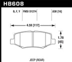 Hawk LTS Street Brake Pads schematic for Jeep rear brakes