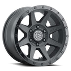 ICON Rebound 18x9 6x5.5 25mm Offset 6in BS 95.1mm Bore Double Black Wheel for offroad performance upgrades.