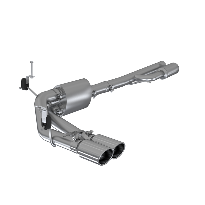 MBRP 2019+ Chevrolet Silverado 1500 4.5L/5.3L Pre-Axle Dual Side Exit w/ 4in OD Tip - AL Secondary image