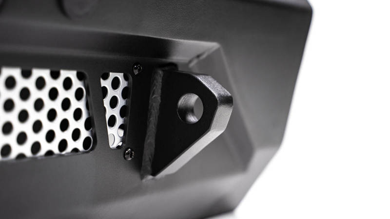 DV8 Offroad 2022-2023 Toyota Tundra MTO Series Rear Bumper detail, showcasing durable design and recovery features.
