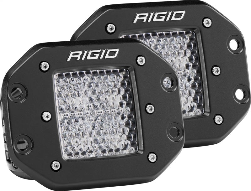 Rigid Industries Dually - Flush Mount - 60 Deg. Lens - Set of 2 for offroad lighting and electrical.