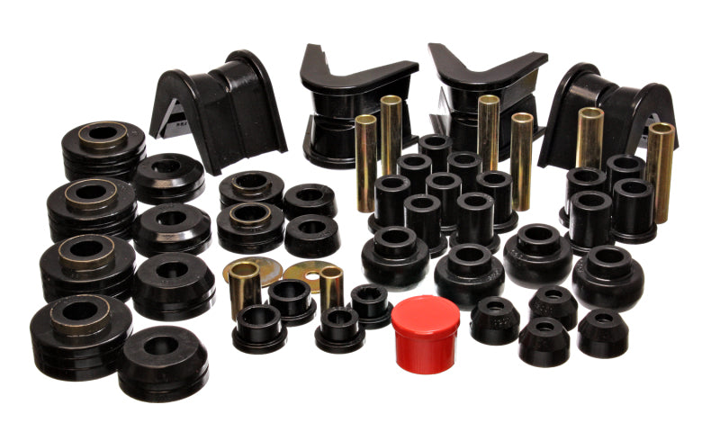 Energy Suspension 73-79 Ford F-150 Pickup 4WD Black Hyper-flex Master Bushing Set for offroad performance upgrades.