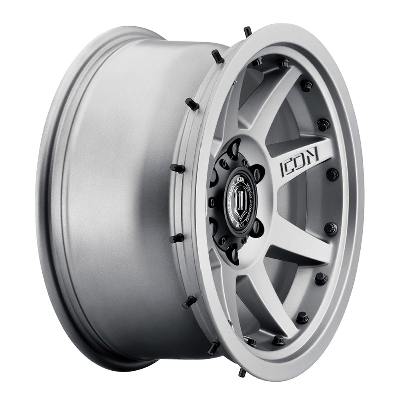 ICON Rebound Pro 17x8.5 6x135 6mm Offset 5in BS 87.1mm Bore Titanium Wheel for offroad performance upgrades