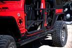 Body Armor 4x4 07-18 Jeep Wrangler JK Tube Doors Front Pair on red Jeep