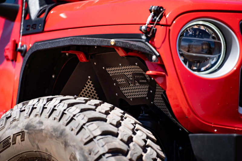 DV8 Offroad 2018+ Jeep Wrangler JL Front Inner Fenders - Black, off road parts for Jeep.