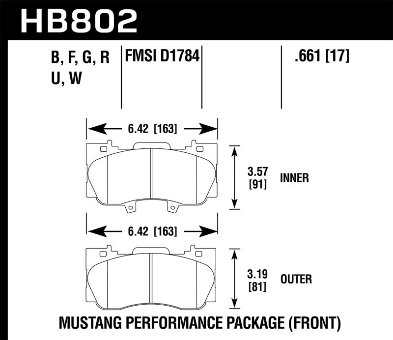 Hawk 15-17 Ford Mustang Performance Package HPS 5.0 Front Brake Pads Secondary image