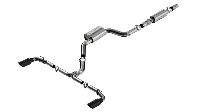 Borla 22-23 Volkswagen Golf GTI 2.0L AT/MT 3inch S-Type Cat-Back Exhaust - 4in Black Chrome Tips Main image