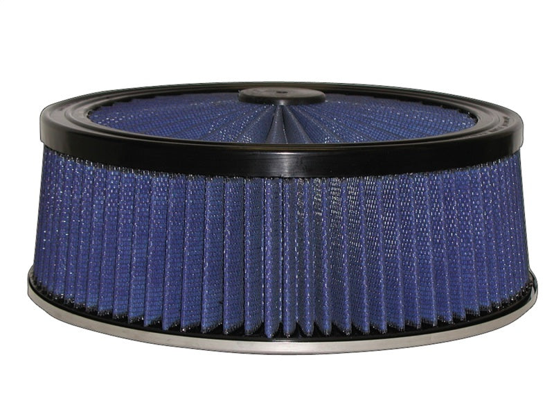 aFe MagnumFLOW Air Filters Round Racing P5R A/F TOP Racer 14D x 5H (Blk/Blue) Secondary image