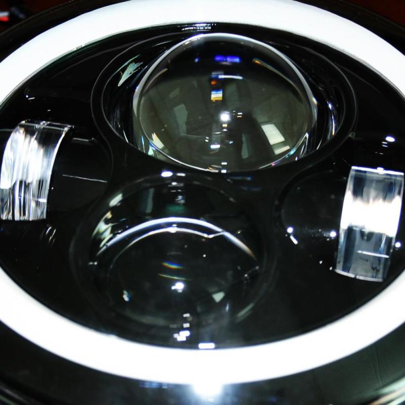 DV8 Offroad 07-18 Jeep Wrangler JK LED Projector Headlights close-up