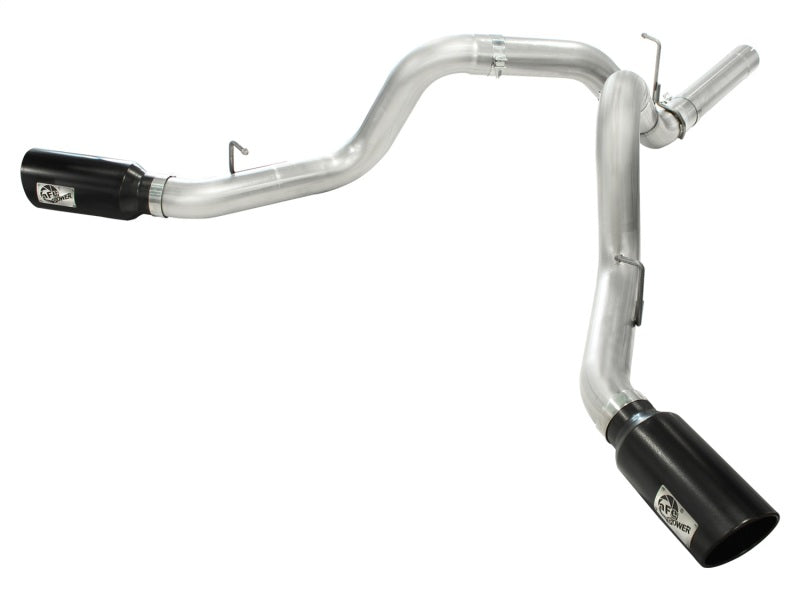 aFe MACHForce XP Exhaust Aluminized Dual Split DPF Back 11-15 GM Diesel Truck V8-6.6L (td) (BLK tip) Secondary image